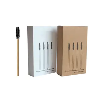 Wegwerp Cosmetische Wimperborstel 50 Stks/zak Mascara Wimper Spoolie Borstel Groothandel Bamboe Handvat Wimper Mascara Borstel