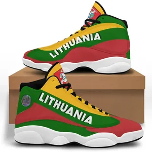 फैशन कैज़ुअल कस्टम लोगो थोक डिज़ाइन मुद्रित लिथुआनिया सांस लेने योग्य पुरुष बास्केटबॉल खेल जूते स्नीकर्स