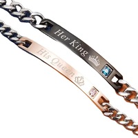 Pulseras de Moda con Grabado Personalizado de Nombre y Fecha, Brazalete de Joyería Ajustable de Acero Inoxidable para Parejas, Regalo para San Valentín