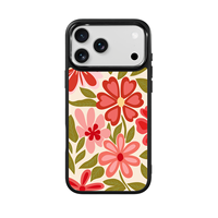 Coque de téléphone AG Feeling Black Edge avec motif floral simple doré pour iPhone 17, 17 Pro Max, 16 Pro, 15 – Coque magnétique