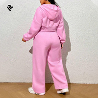 L801156 Fabricants de vêtements sur mesure grande taille pour femmes veste à capuche zippée et pantalon de survêtement ensemble de survêtement ensembles pour femmes