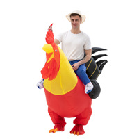 Costume de mascarade gonflable en tissu coloré de type coq pour fête chinoise, cosplay, poupée