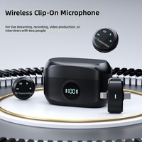 Microphone Lavalier Sans Fil K31 2-en-1 avec Bouton Magnétique, Réduction du Bruit, Étui de Recharge Numérique pour Streaming en Direct, Vlog, Interview, Vidéo