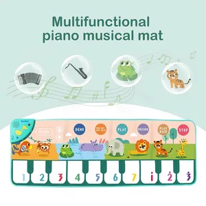 110x36cm Musical Piano Mat For Kids Toddlers Floor Keyboard Dance Mat With 8 Animal Sounds Baby Mat Study Educational Toys