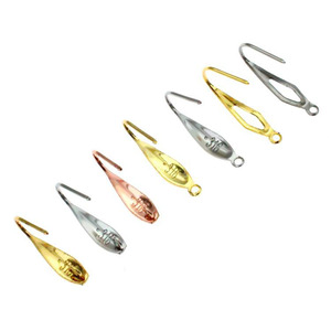 ที่เกี่ยวหูแบบตะขอชุบทอง18K ต่างหูสแตนเลส4สไตล์พร้อมห่วงแนวตั้ง - Product Image 2