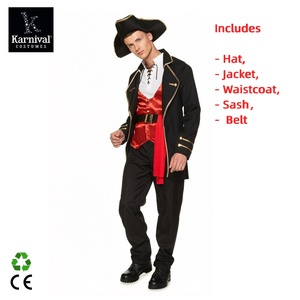 Costume de <span class=keywords><strong>pirate</strong></span> capitaine masculin pour Halloween, carnaval, cosplay, jeu de rôle, inspiré des films et séries <span class=keywords><strong>TV</strong></span>, bleu Caraïbes, style médiéval, vente en gros ODM - Product Image 2