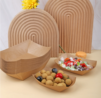 Boîte en papier kraft jetable personnalisable pour brochettes de poulet frit frites emballage de déjeuner résistant à l'huile sans pli