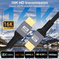 Cable HDMI 2.2 ZONG OEM ODM de 16K, 1M/1.5M/2M/3M, Alta Velocidad 96Gbps, para Computadora Portátil