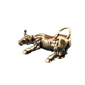 Figura de Toro Pequeño de Latón Puro, Miniatura de Buey para Decoración del Hogar, Mascota de Té, Adorno de Mesa, Regalo - Product Image 2