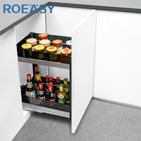 ROEASY Étagère d'assaisonnement à 2 étages en verre trempé, grande capacité, 3 couches, étagère à épices pour le rangement de la cuisine
