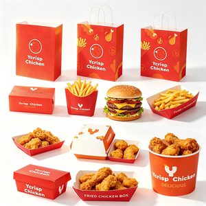 Caja de Papel Personalizada para Comida para Llevar, Pollo Frito, Hamburguesas, Pescado y Patatas Fritas, Caja de Embalaje para Comida Rápida - Product Image 4