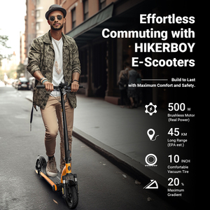 Hikerboy Foxtrot Plus, moteur 500W, cadre en aluminium pliable, étanche IPX5, suspension avant urbaine, freins à disque, Foxtrot Plus - Product Image 5
