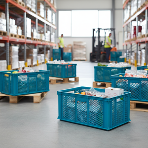 KE 410 Industrial Eco-Friendly Food Grade Plastic <b>Crate</b> Foldable Deep Mesh Reinforced Handles Heavy Duty Stackable Euro - Product Image 3
