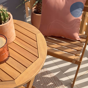 Juego de Comedor Moderno de Madera de Teca para Exteriores, Mesa y Sillas Impermeables para Jardín, Hotel, Parque, Patio, Villa - Gabina - Product Image 3