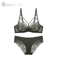 Set Bra dan Celana Dalam Renda Wanita Dua Potong Desain Baru