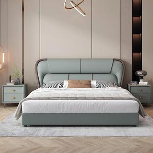 Mobilier moderne d'hôtel de luxe cadre de lit rembourré en cuir double King Queen Size cadre de lit King Size mobilier de chambre à coucher - Product Image 2