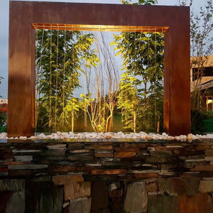 Outdoor Metal Rain <b>Curtain</b> Corten Steel Garden Water Feature - Product Image 3