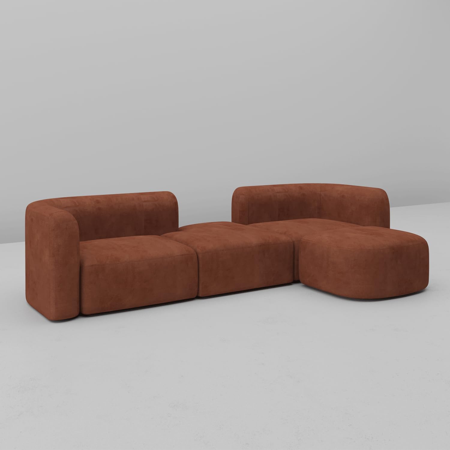 luxury modern tight curved back velvet sofa