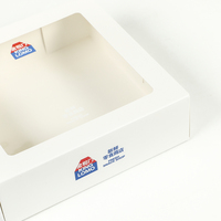Scatola per Snack in Cartoncino Bianco con Finestra Trasparente, Stampa Logo Personalizzata per Panetterie, Asporto, Vendita al Dettaglio, Regali, Feste e Consegne