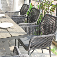Chaise d'extérieur moderne et imperméable en corde métallique Mobilier de jardin commercial pour hôtel et terrasse de salle à manger de grossiste
