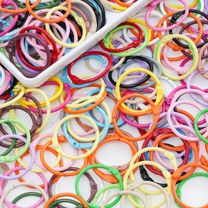 Nhẫn bìa còng kim loại nhiều màu sắc, tự làm, vòng kim loại mở, thép, móc khóa giấy, thẻ chỉ mục, vòng sổ tay - Product Image 3