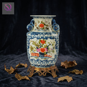 Vase en céramique artisanal exquis, style Art Déco, inspiré de la dynastie <span class=keywords><strong>Yuan</strong></span>, motif pot à gingembre émaillé, pour table - Product Image 2