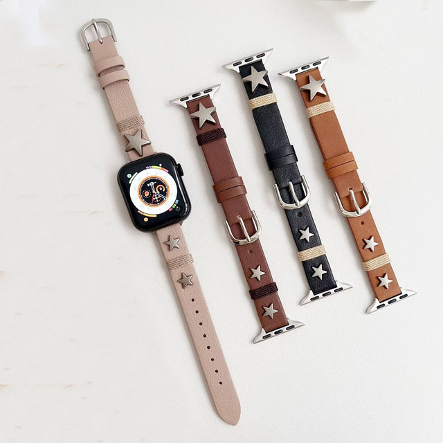 New Genuine Leather Watch Band for Apple IWatch Bands 38/40/41/42/44/45/49mm Replacement Strap Series 8 7 6 5 4 3 2 1 SE