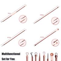 Kit d'aiguilles pour points noirs en or rose, pour le visage et les mains, extracteur d'acné, outil de suppression