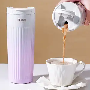 Nouvelles idées de produits en céramique auto-chauffante de style américain avec couvercles 24 tasses en acier inoxydable gravure 316 tasse à café