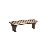 Banc de patio en bois massif avec dossier incurvé, chaise d'extérieur pour parc, durable et écologique, conception personnalisée disponible, vente en gros usine