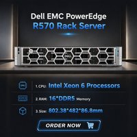 델 EMC 파워엣지 R570 2U 스토리지 랙 서버 (인텔 제온 6세대 프로세서/128G DDR5 메모리/H965i RAID 카드/듀얼 900W 파워)