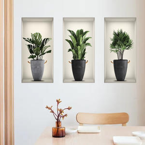Acquerello vaso di fiori 3D decorazione della casa adesivo da parete per la decorazione della stanza rimovibile Wall Art pittura Wall Sticker <span class=keywords><strong>camera</strong></span> da <span class=keywords><strong>letto</strong></span> <span class=keywords><strong>Poster</strong></span> - Product Image 4