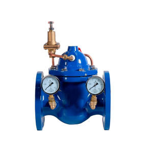 صمام تخفيض الضغط الهيدروليكي 200X بثلاثة مداخل وشفة، يعمل بالتحكم التجريبي لأنابيب المياه - Product Image 2