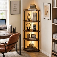 Étagère d'angle sur pied de style nordique à 5 niveaux pour salon avec lumière Bluetooth, fournie directement aux fabricants pour l'exportation transfrontalière