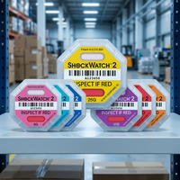 Indicateur d'impact 15G à usage unique, étiquette adhésive en papier pour la surveillance des transportes en caisses en bois