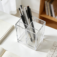 Support de stylos en acrylique transparent moderne et portable, poli, pour bureau, école, présentoir rond en acrylique – Prix usine
