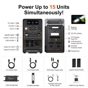 Fossibot F3600 Pro stasiun daya portabel 3840Wh kapasitas baterai Port RV pemantik rokok EU/UK/JP Plug PWM Format stok AS - Product Image 6