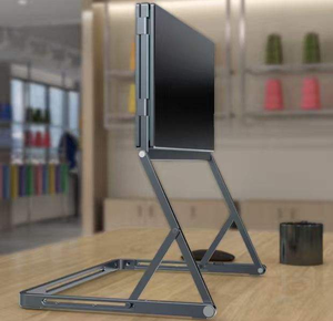 จอภาพพกพาแบบสามจอขนาด 18.5 นิ้ว จากโรงงานโดยตรง ความละเอียด FHD 1080P หมุนได้ 360 องศา °   จอแสดงผลพับได้ 60Hz สำหรับสำนักงาน การซื้อขาย และการใช้งานระยะไกล - Product Image 5
