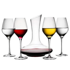 Handmade Lead Free Crystal <strong>Wine</strong> <strong>Decanter</strong> Glass Set <strong>With</strong> Wooden <strong>Stopper</strong> - Product Image 1