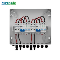 Boîtier de Combinaison DC Étanche IP65 500V 2 Chaînes 2 Entrées 2 Sorties pour Système Solaire Photovoltaïque avec SPD, MCB et Fusible avec Éclairage