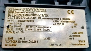 Plc 0.25 Kw 163 Min Ar Motor R17 Drn71ms4/be05/is/<strong>th</strong> Arbox for Warranty Product - Product Image 2