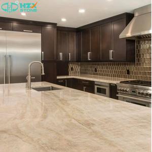 HZX Premium Tac Mahal Kuvarsit Mermer Plakalar Modern Cilalı Otel Mutfak Oturma Odası Ada Tezgahı Özelleştirilebilir Lüks - Product Image 2