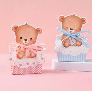 DAMAI Wholesale Bear-Themed Foldable <b>Candy</b> <b>Box</b> with Ribbon for Baby Birthday Parties Decorative Gift Paper <b>Box</b> - Product Image 4
