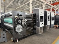 Machine d'impression flexographique automatique 4 couleurs, découpeuse et rainureuse haute vitesse pour la fabrication de boîtes à pizza en carton ondulé avec empileur