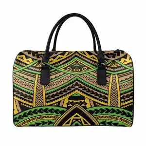 Bolsas de viaje de diseñador con estampado Tribal Polinesia, PU, impermeables, venta al por mayor