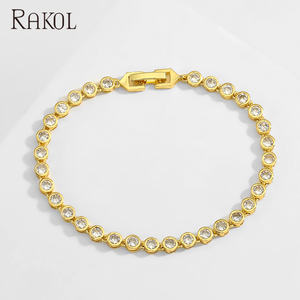 RAKOL BP2214 Classique Nouvelle Mode Zircon Cuivre Diamant Bracelet Femmes Ensemble de Bijoux Chaîne Cadeau - Product Image 6