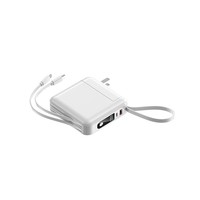 Batterie externe en PVC à charge rapide avec prise CA intégrée, sortie 22,5 W, certifiée 3C, grande capacité, portable