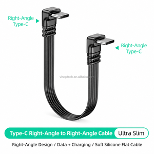 Cable Flexible de Silicona Tipo C con Curvas Arriba/<span class=keywords><strong>Abajo</strong></span>/Izquierda y Derecha, Transmisión de Datos USB 2.0, Cable de Datos Tipo C PD65W - Product Image 1