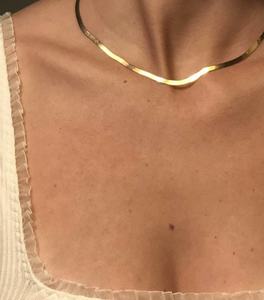 Collana a Catena Piatta in Acciaio Inossidabile Personalizzata per Uomo e <span class=keywords><strong>Donna</strong></span>, Nuova Collana Trendy a Catena Serpente - Product Image 1