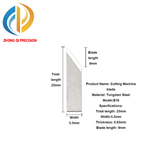 <span class=keywords><strong>Lame</strong></span> vibrante en acier au tungstène rectifiée avec précision ZHONG QI, longueurs 25mm, 5.5mm, 0.63mm, 9mm, qualité industrielle, durabilité pour CNC - Product Image 2
